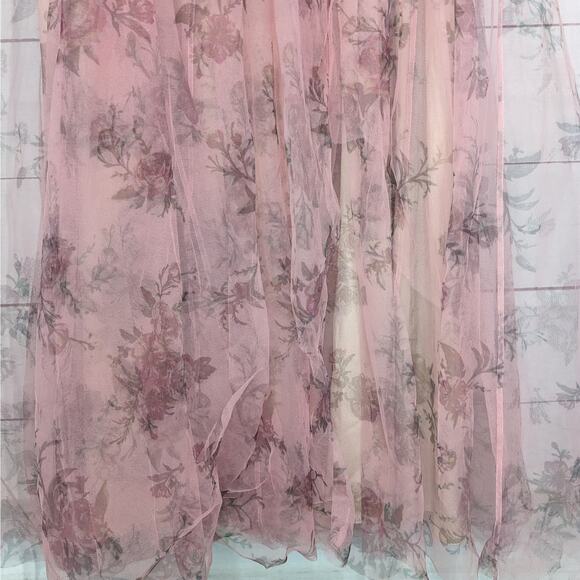 Marchesa Notte Bridesmaid Floral Tulle Gown Blush Pink Women's Size 14 FLAW - Picture 8 of 14